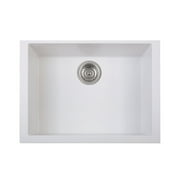 LaToscana ON6010ST-58UG 23 in. ONE Series Undermount Quartz Single Bowl Kitchen Sink in Milk White